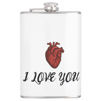 Anatomisches Herz "Ich liebe dich"  Flachmann