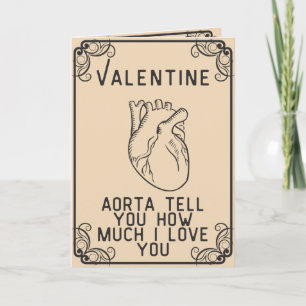 Anatomisches Herz im Vintage-Stil Lustiges Valenti Karte