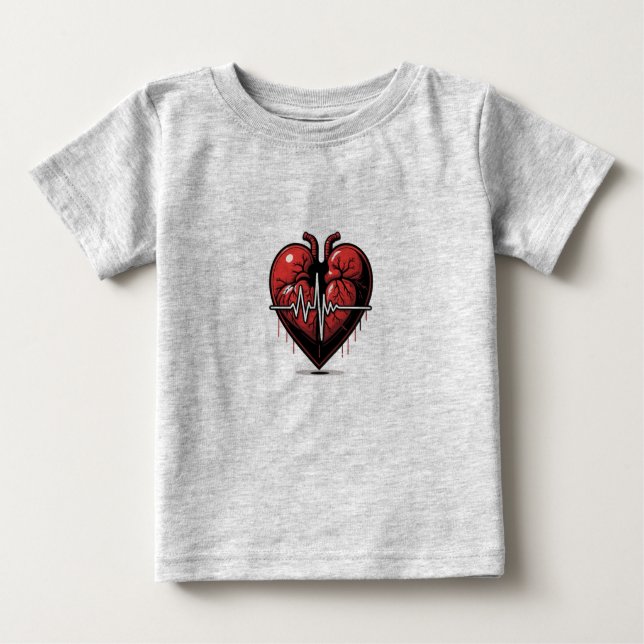 Anatomisches Herz mit Lebensstil Baby T-shirt (Vorderseite)