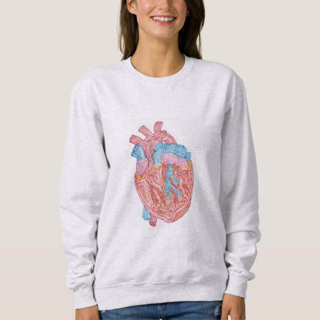 Anatomisches Herz Sweatshirt (Vorderseite)