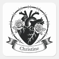 Anatomisches Herz-Tattoo: Schwarz-Weiß-Design