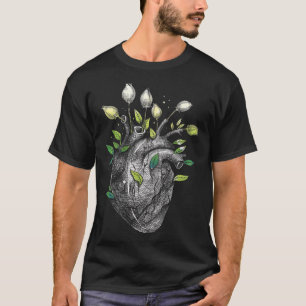 Anatomisches Herz und Blume Männer Frauen Kardiolo T-Shirt