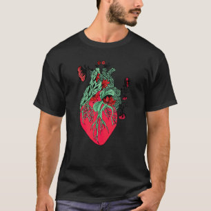 Anatomisches Herz und Blumen Krankenschwester Ar T-Shirt