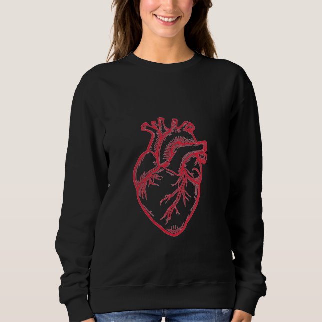 Anatomisches Herz Valentins-Shirt Sweatshirt (Vorderseite)