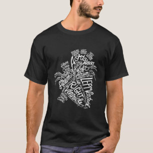 Anatomisches Herz White Word Medizin T-Shirt