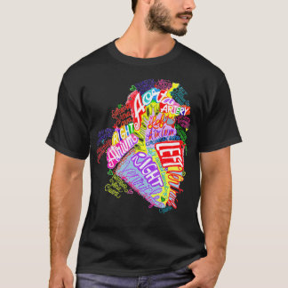 Anatomisches Herz Word Art Graffiti T-Shirt