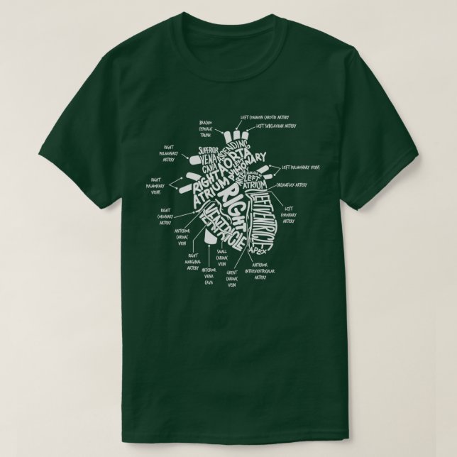 Anatomisches Herzdiagramm T-Shirt (Design vorne)
