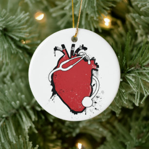 anatomisches Herzstethoskop Keramikornament
