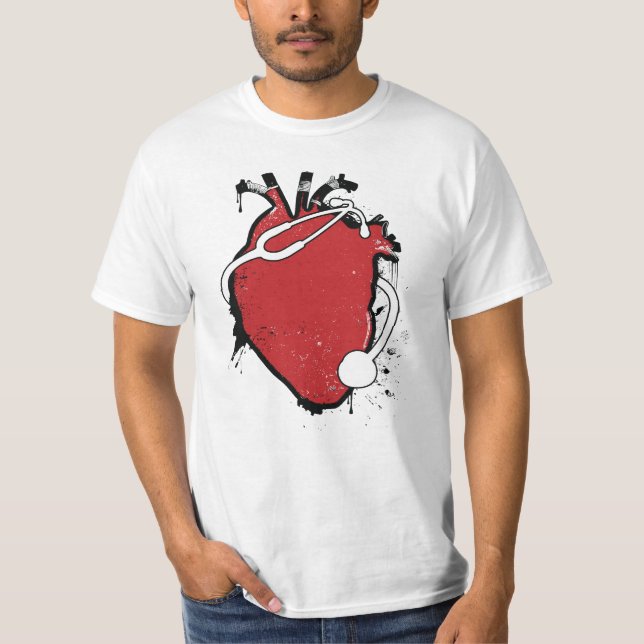 anatomisches Herzstethoskop T-Shirt (Vorderseite)