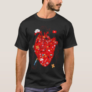Anatomisches menschliches Herz Kardiologie Medizin T-Shirt