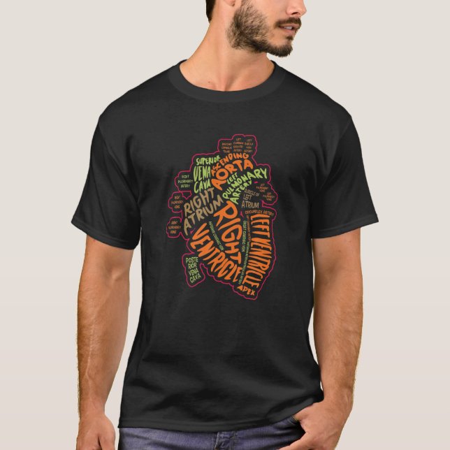 Anatomisches menschliches Herz Kardiologie Medizin T-Shirt (Vorderseite)