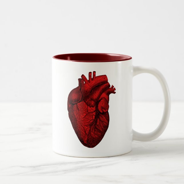 Anatomisches menschliches Herz Zweifarbige Tasse (Rechts)