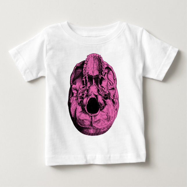 Anatomisches menschliches Schädel-Basis-Rosa Baby T-shirt (Vorderseite)