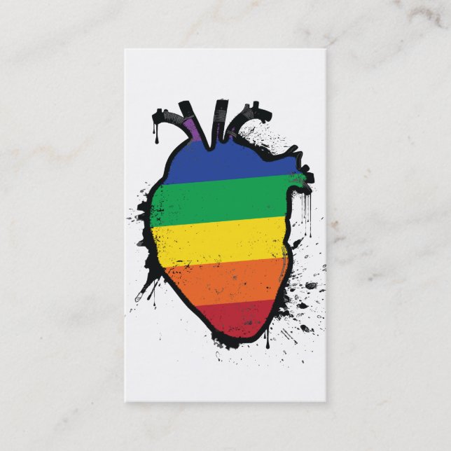 Anatomisches Regenbogenherz Visitenkarte (Vorderseite)