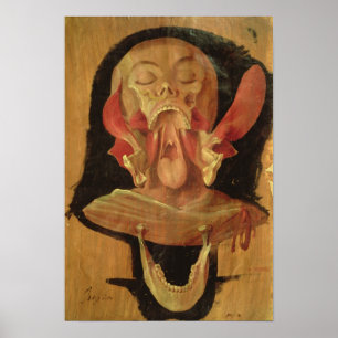 Anatomisches zeichn des Kopfes Poster
