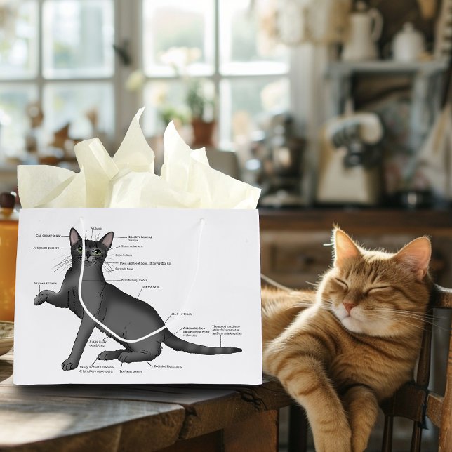 Anatomy Cat Funny Große Geschenktüte (Von Creator hochgeladen)