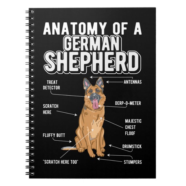 Anatomy Funny Dog Notizblock (Vorderseite)