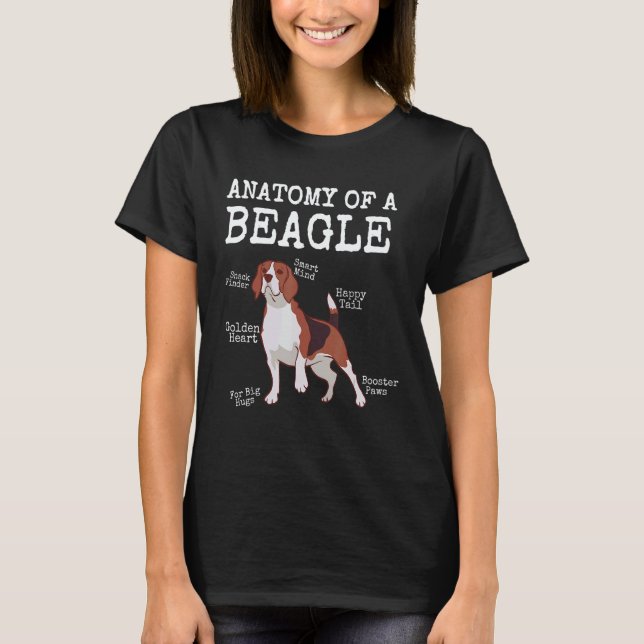 Anatomy of a Beagle Dog   Sayings T-Shirt (Vorderseite)