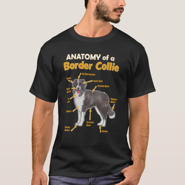 Anatomy of a border collie graphic for him and her T-Shirt (Vorderseite)
