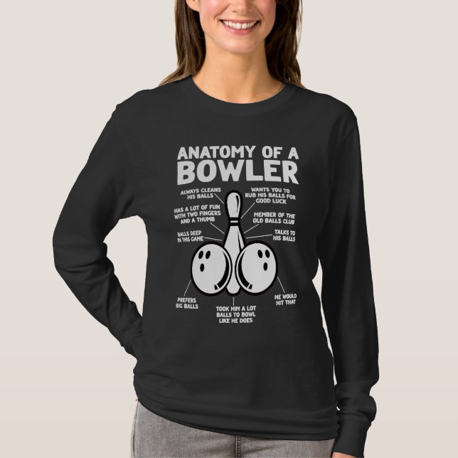 Anatomy of a Bowler  Bowling Father's Day Dad Men T-Shirt (Vorderseite)