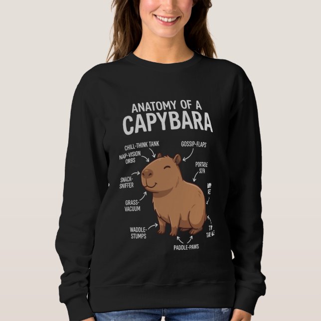 Anatomy of A Capybara Funny Capybara Lover Sweatshirt (Vorderseite)
