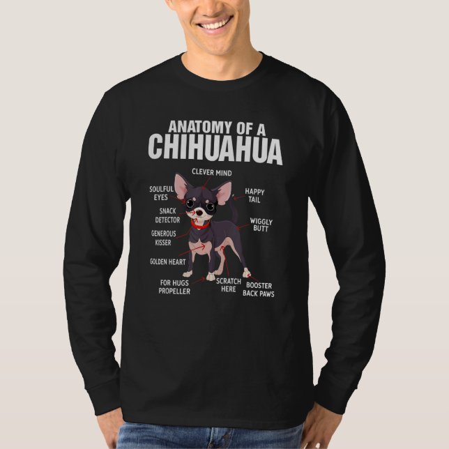 Anatomy of a Chihuahua Dog  Dog Mom  Chihuahua T-Shirt (Vorderseite)