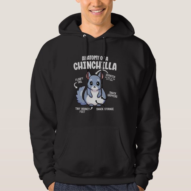 Anatomy Of A Chinchilla Animals  Educational Men W Hoodie (Vorderseite)