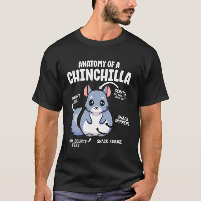 Anatomy Of A Chinchilla Animals  Educational Men W T-Shirt (Vorderseite)