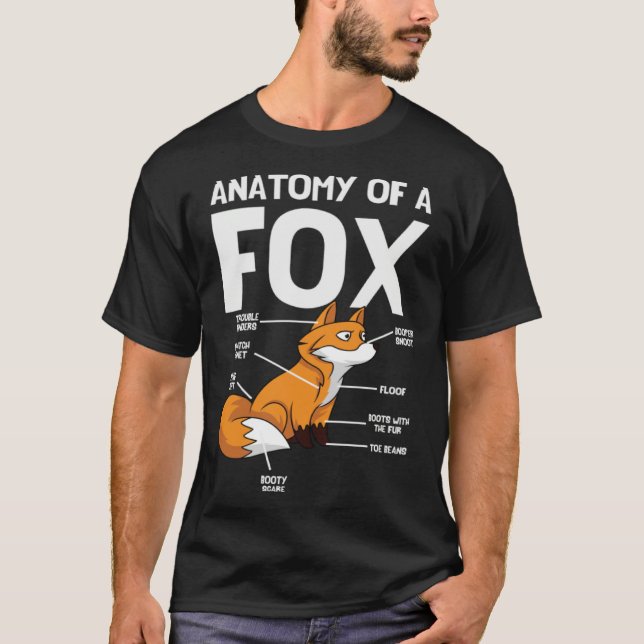 Anatomy Of A Fox Foxes Animal Wild Zoo Classic Cut T-Shirt (Vorderseite)