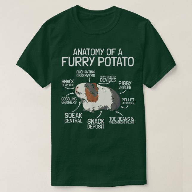 Anatomy Of A Furry Potato  Guinea Pig  T-Shirt (Design vorne)