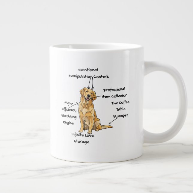Anatomy of a Golden Retriever - Funny Dog Mom/Dad  Jumbo-Tasse (Rechts)