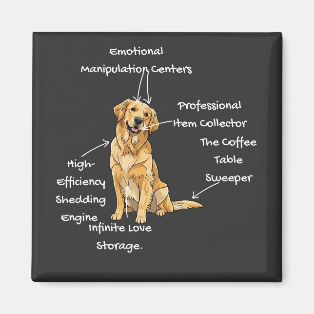 Anatomy of a Golden Retriever - Funny Dog Mom/Dad  Magnet (Vorne)