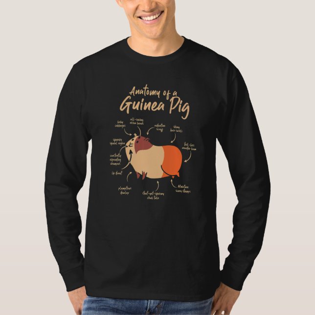 Anatomy Of A Guinea Pig Graphic Owner Pet Cavy Ani T-Shirt (Vorderseite)