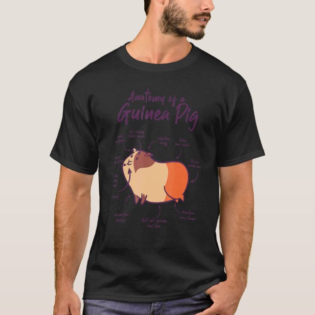 Anatomy Of A Guinea Pig Graphic Owner Pet Cavy Ani T-Shirt (Vorderseite)