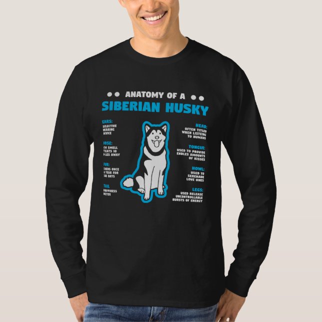 Anatomy of A Husky Siberian Dog Owner T-Shirt (Vorderseite)