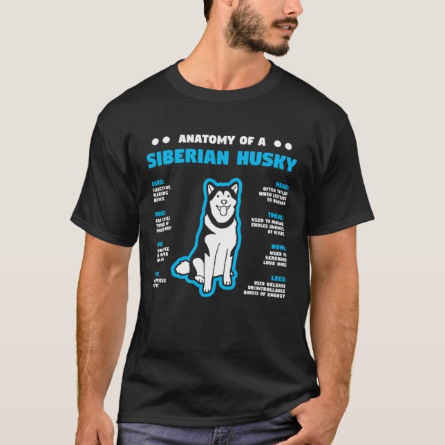 Anatomy of A Husky Siberian Dog Owner T-Shirt (Vorderseite)