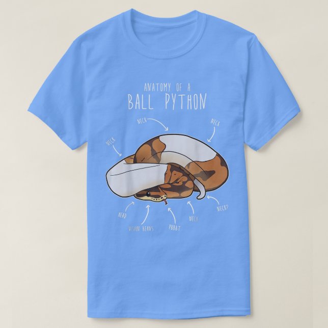 Anatomy of a Piebald Ball Python Snake Lover Gift  T-Shirt (Design vorne)