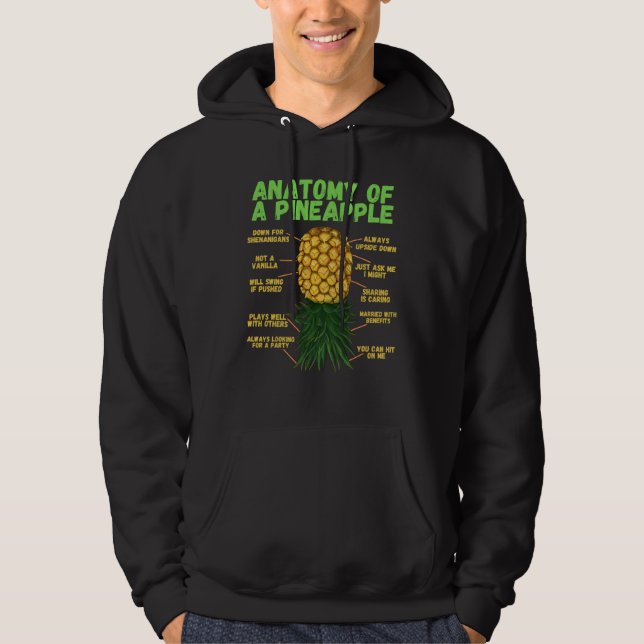 Anatomy Of A Pineapple Upside Down Pineapple Hoodie (Vorderseite)