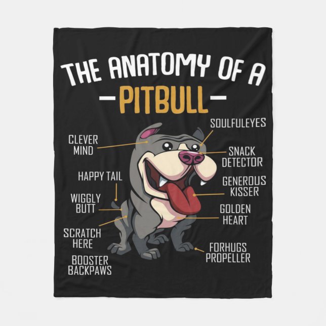 Anatomy Of A Pitbull Cute Fleecedecke (Vorderseite)