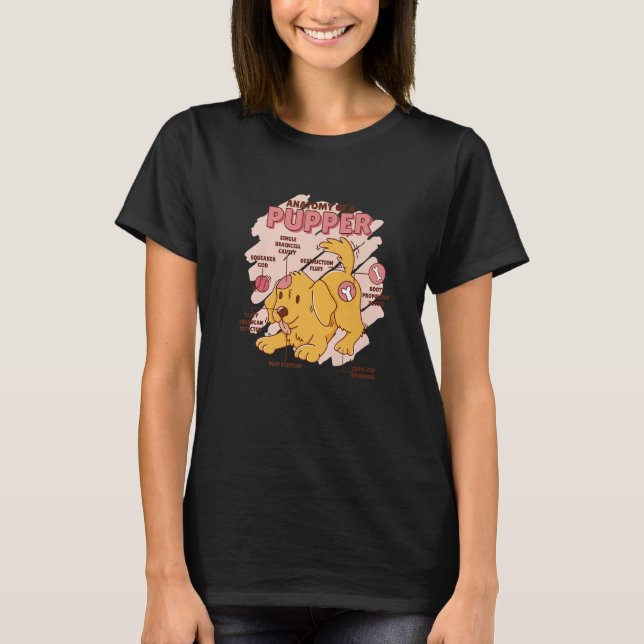 Anatomy of a puppy cute dog motif T-Shirt (Vorderseite)