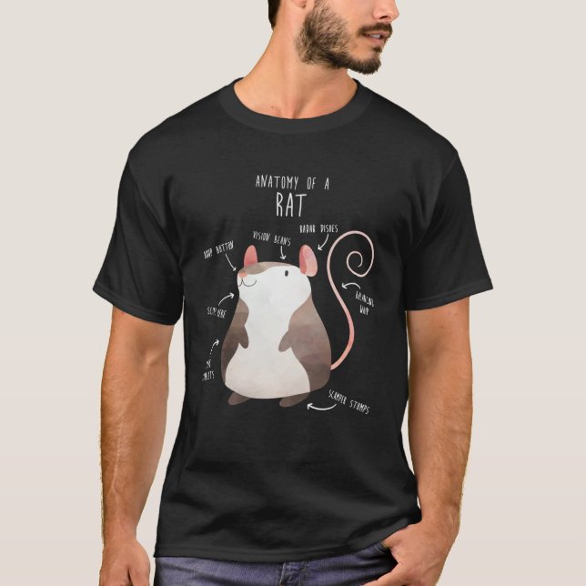 Anatomy of a Rat Cute  Fancy Pet Rodent T-Shirt (Vorderseite)