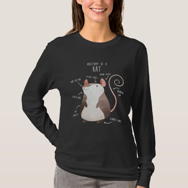 Anatomy of a Rat Cute  Fancy Pet Rodent T-Shirt (Vorderseite)