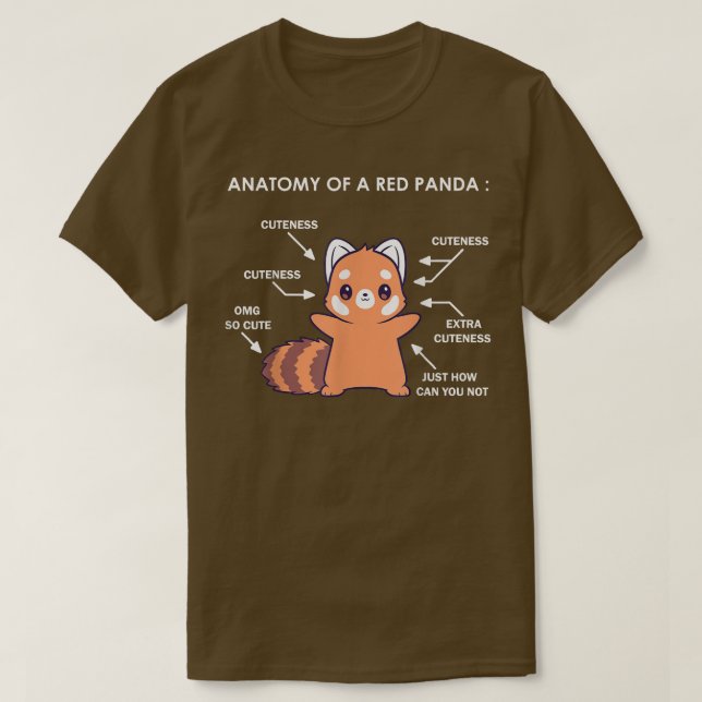 Anatomy of a Red Panda Science Zoologist Red Panda T-Shirt (Design vorne)
