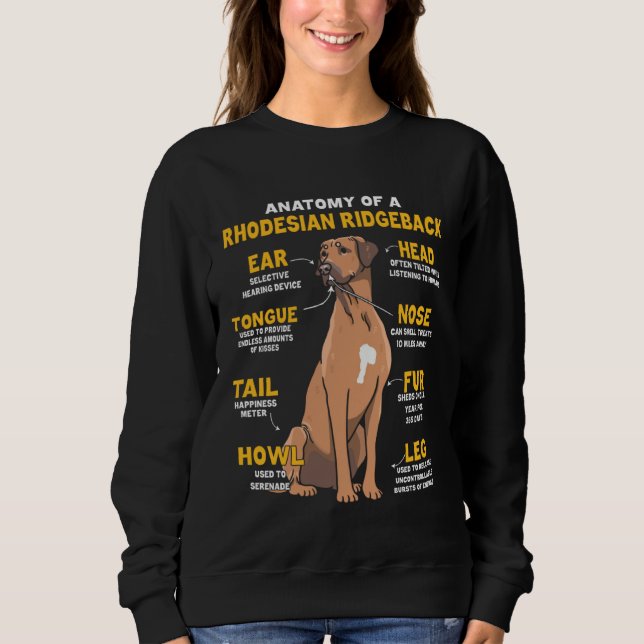 Anatomy Of A Rhodesian Ridgeback For Dog Sweatshirt (Vorderseite)