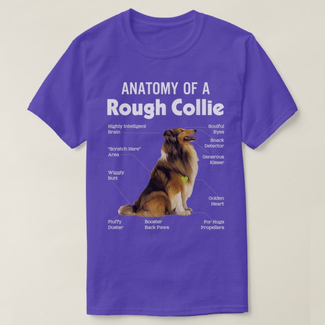 Anatomy Of A Rough Collie Funny Dog Puppy Gift  T-Shirt (Design vorne)