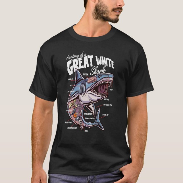 Anatomy of a White Shark Fish Shark Educational  1 T-Shirt (Vorderseite)