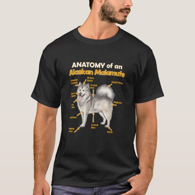 anatomy of an Alaskan Malamute for him and her T-Shirt (Vorderseite)