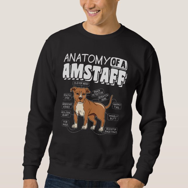 Anatomy Of An Amstaff Dog Sweatshirt (Vorderseite)