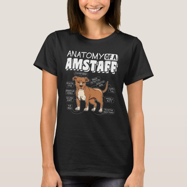 Anatomy Of An Amstaff Dog T-Shirt (Vorderseite)