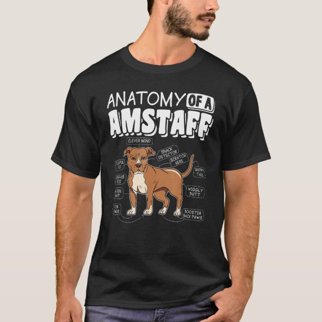 Anatomy Of An Amstaff Dog T-Shirt (Vorderseite)